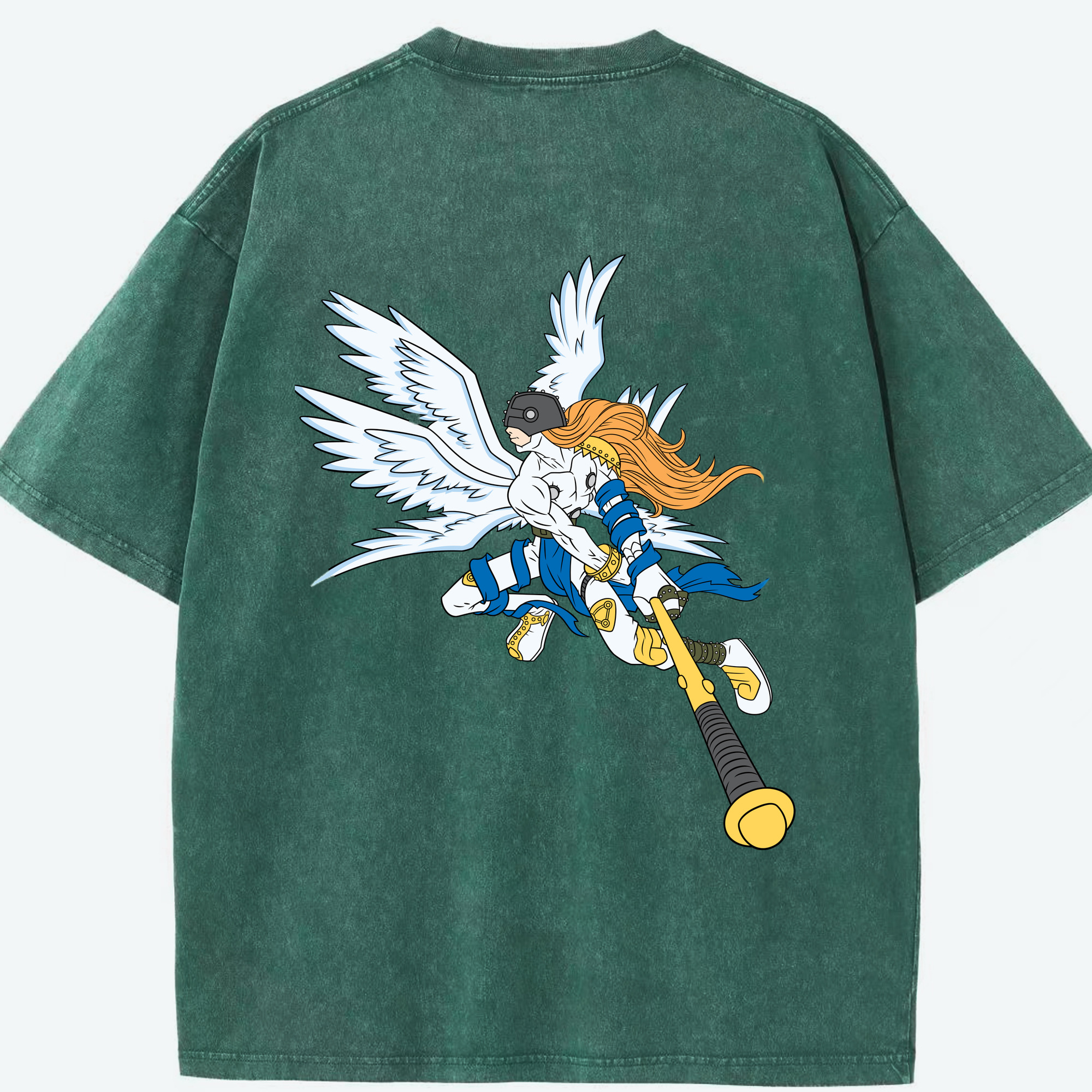 （画像用） Digimon デジタルモンスター/デジモン 綿100% ヴィンテージ風 半袖Tシャツ（背面プリント）